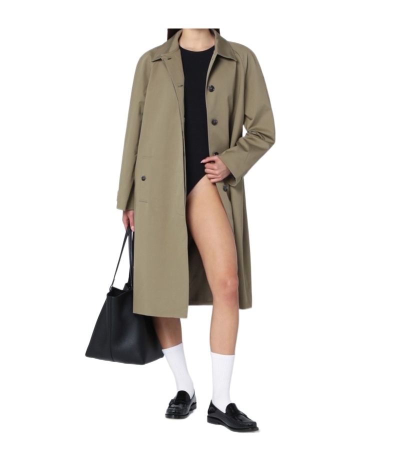 Shop Anine Bing Single-breasted Trench Coat In Green