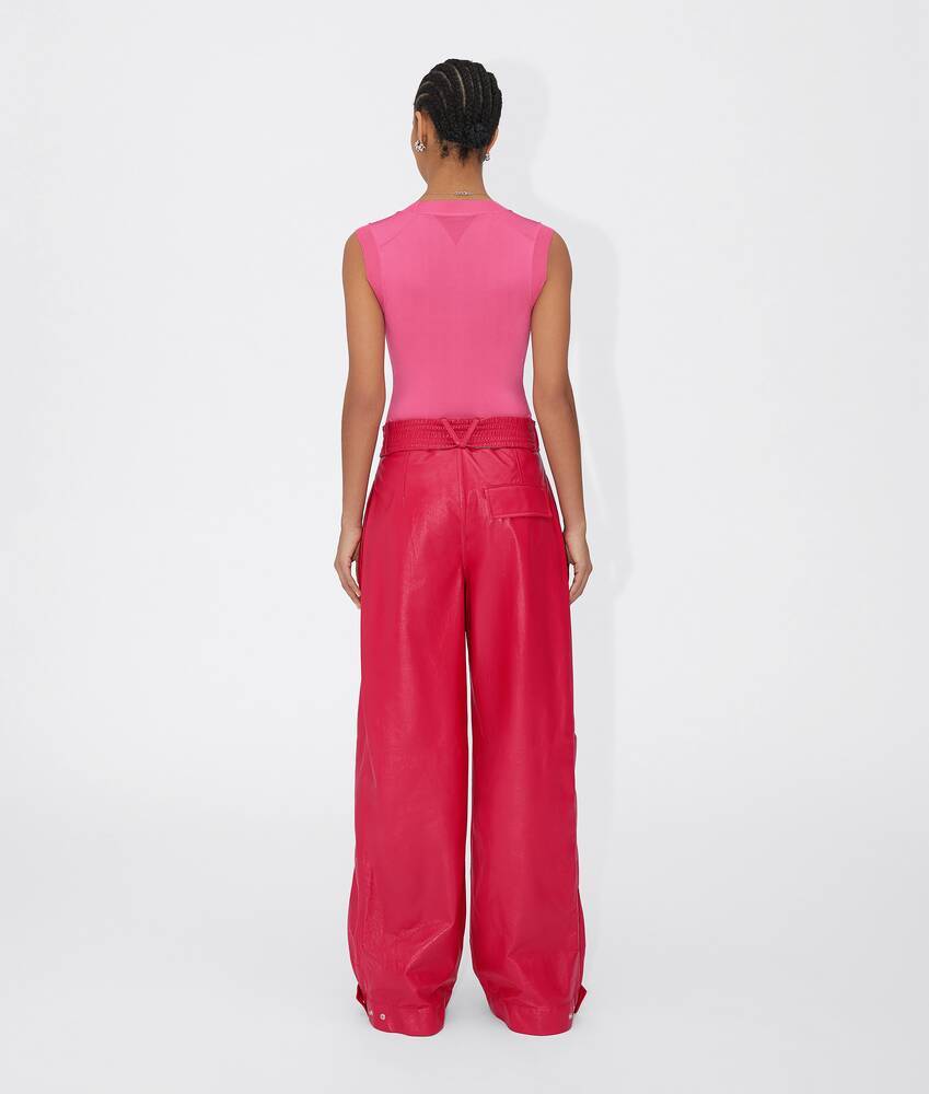 Bottega Veneta Logo Wide-legged Casual Pants In Red
