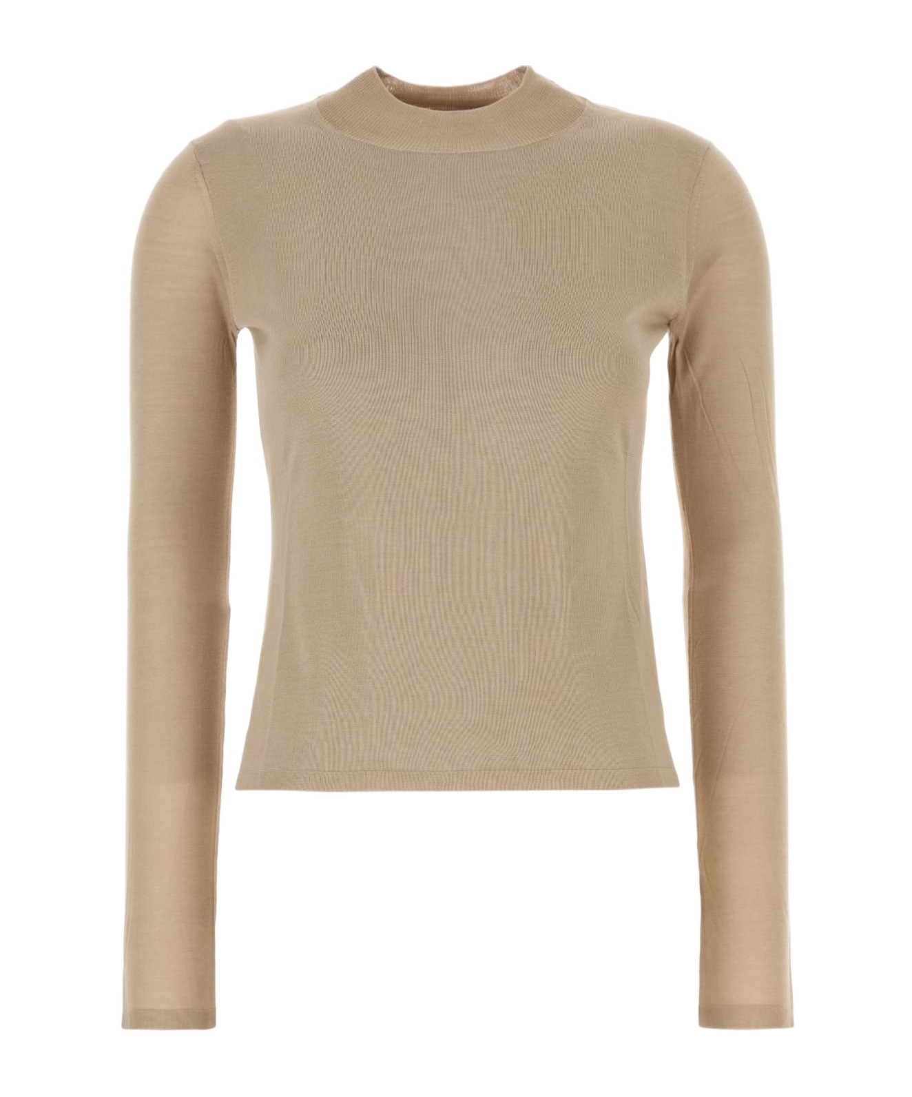Max Mara Maglione Falesia In Seta Cappuccino Donna In Nude