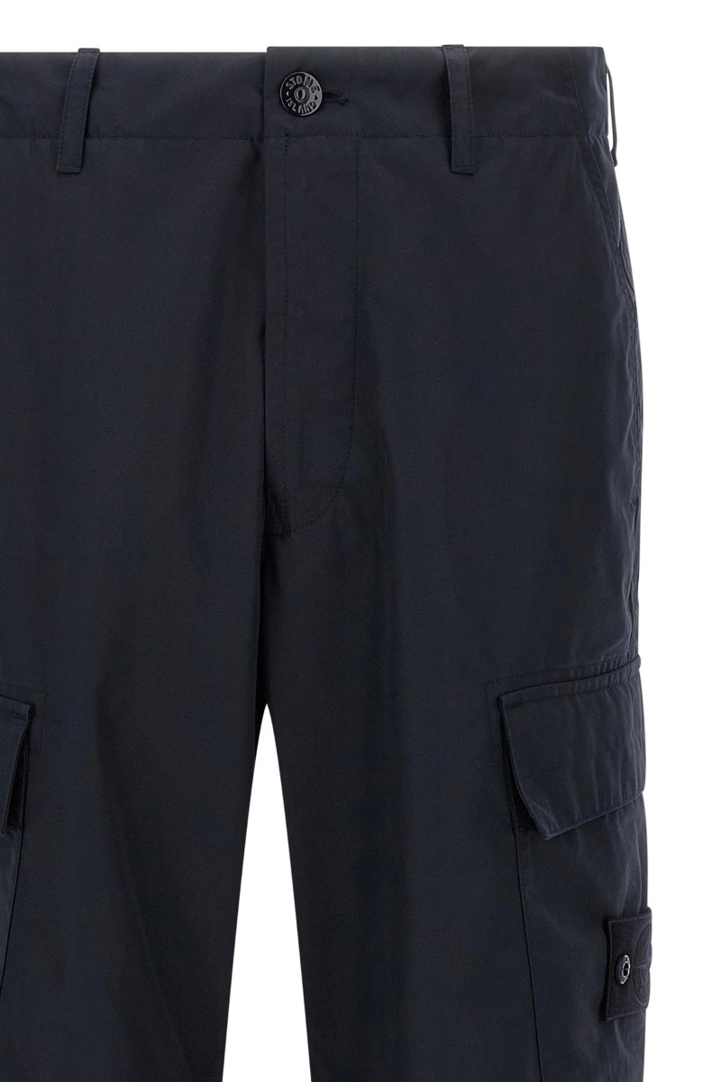 Stone Island Mens Navy Blue Ghost Waterproof Cotton-canvas Trousers In Blue