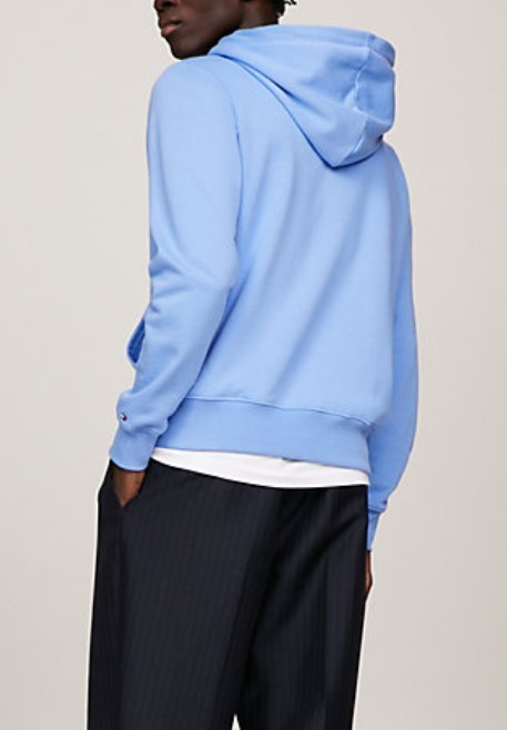 Tommy Hilfiger Embroidered-logo Cotton Hoodie In Blue