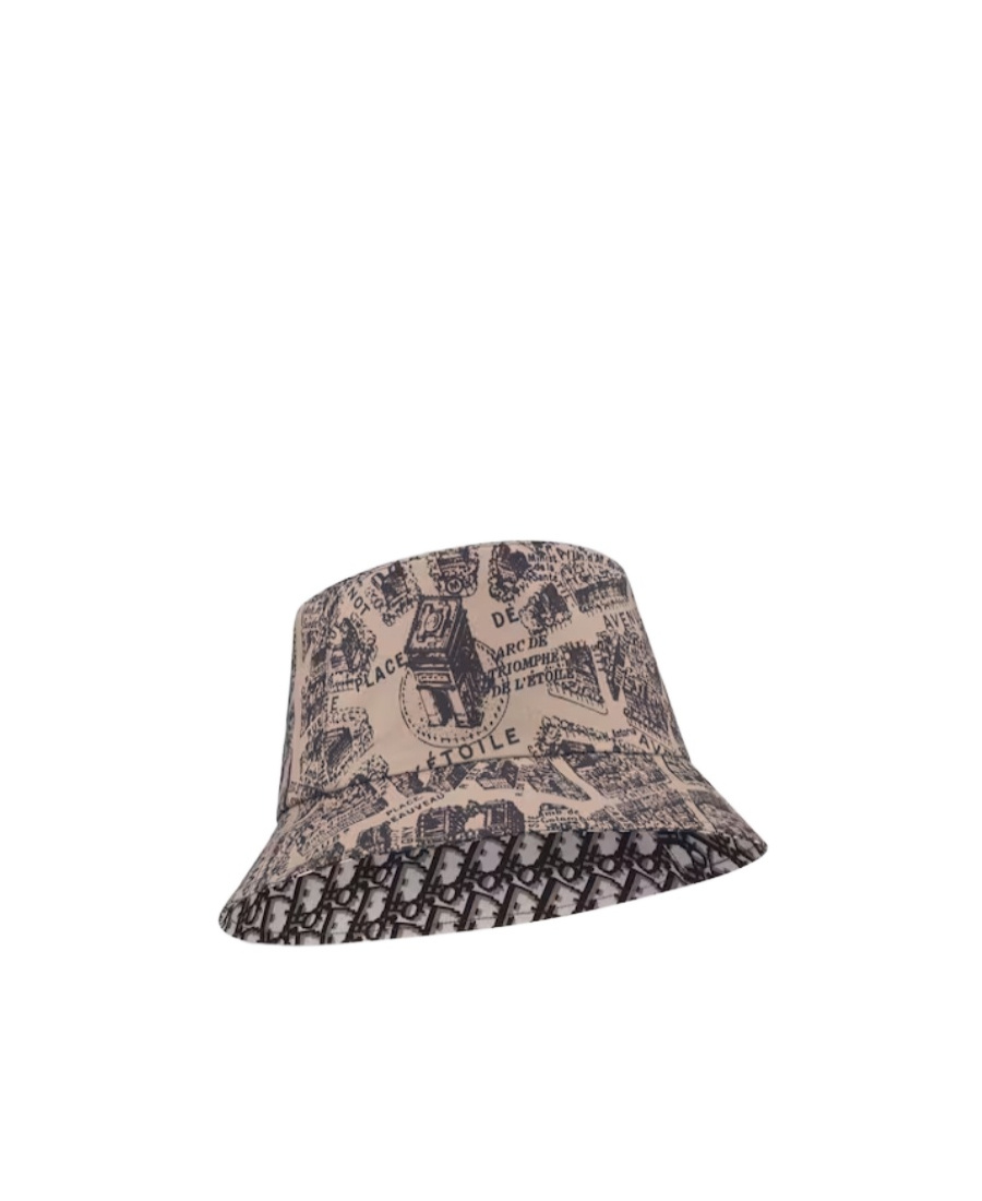 Dior Teddy-d Plan De Paris Reversible Small Brim Bucket Hat In Black