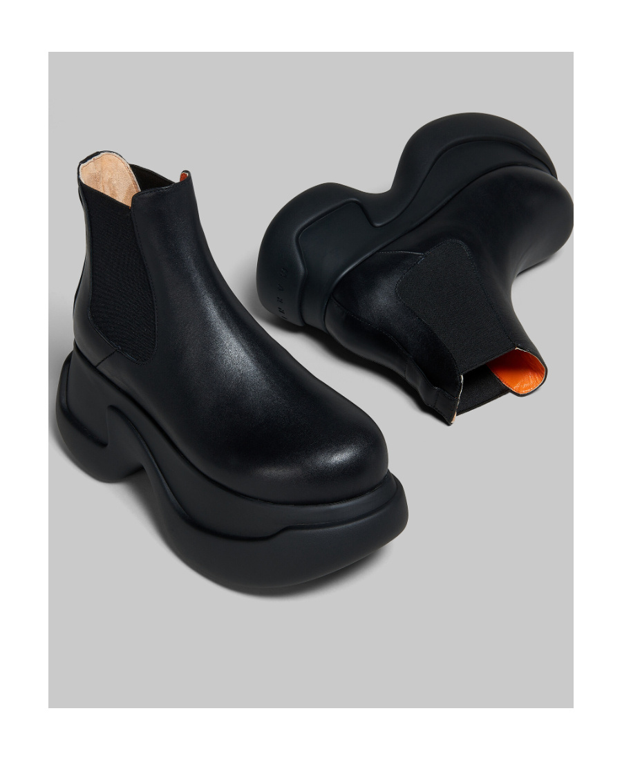 Marni 80mm Leather Ankle Boots In Black