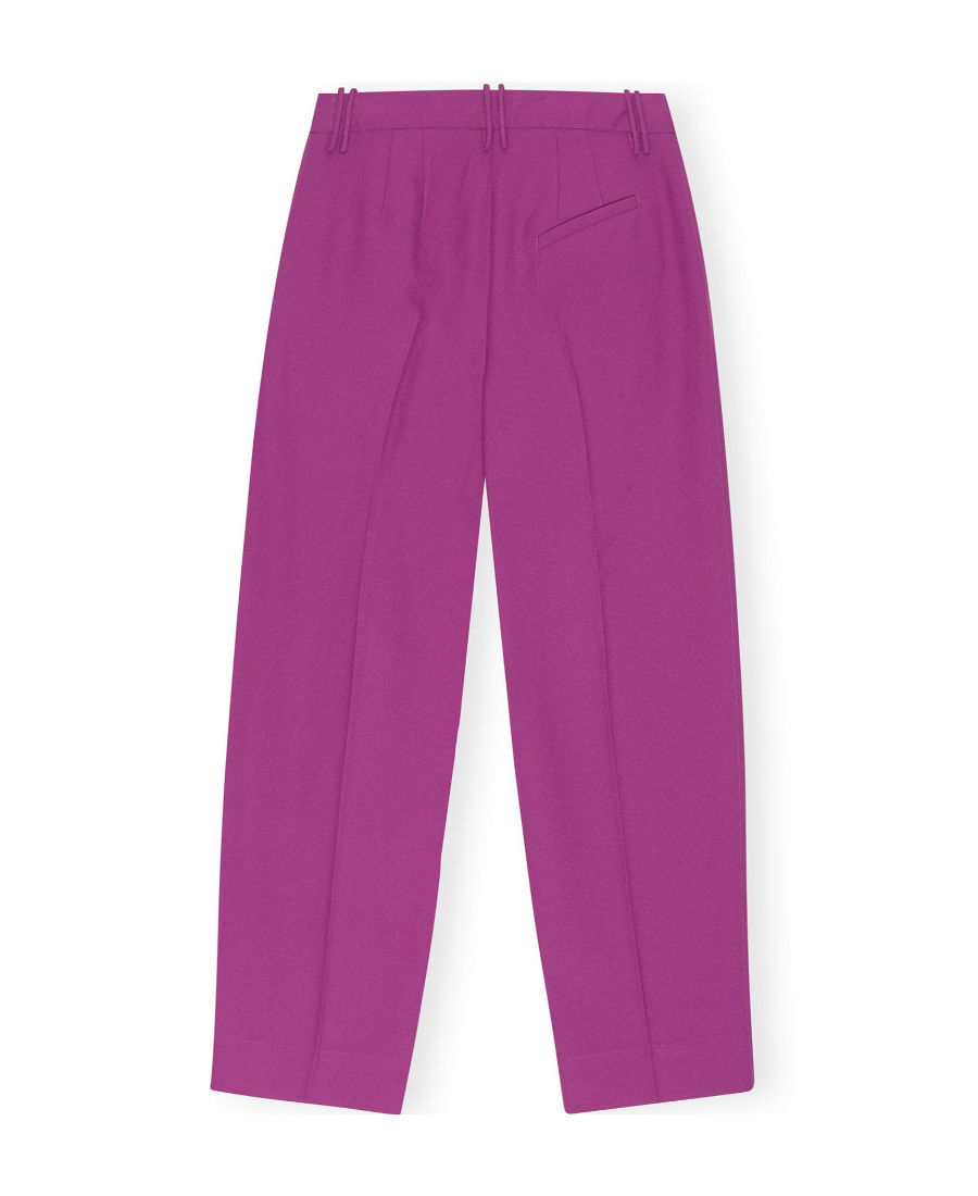 Ganni Pleated High-rise Wide-leg Pants In Pink