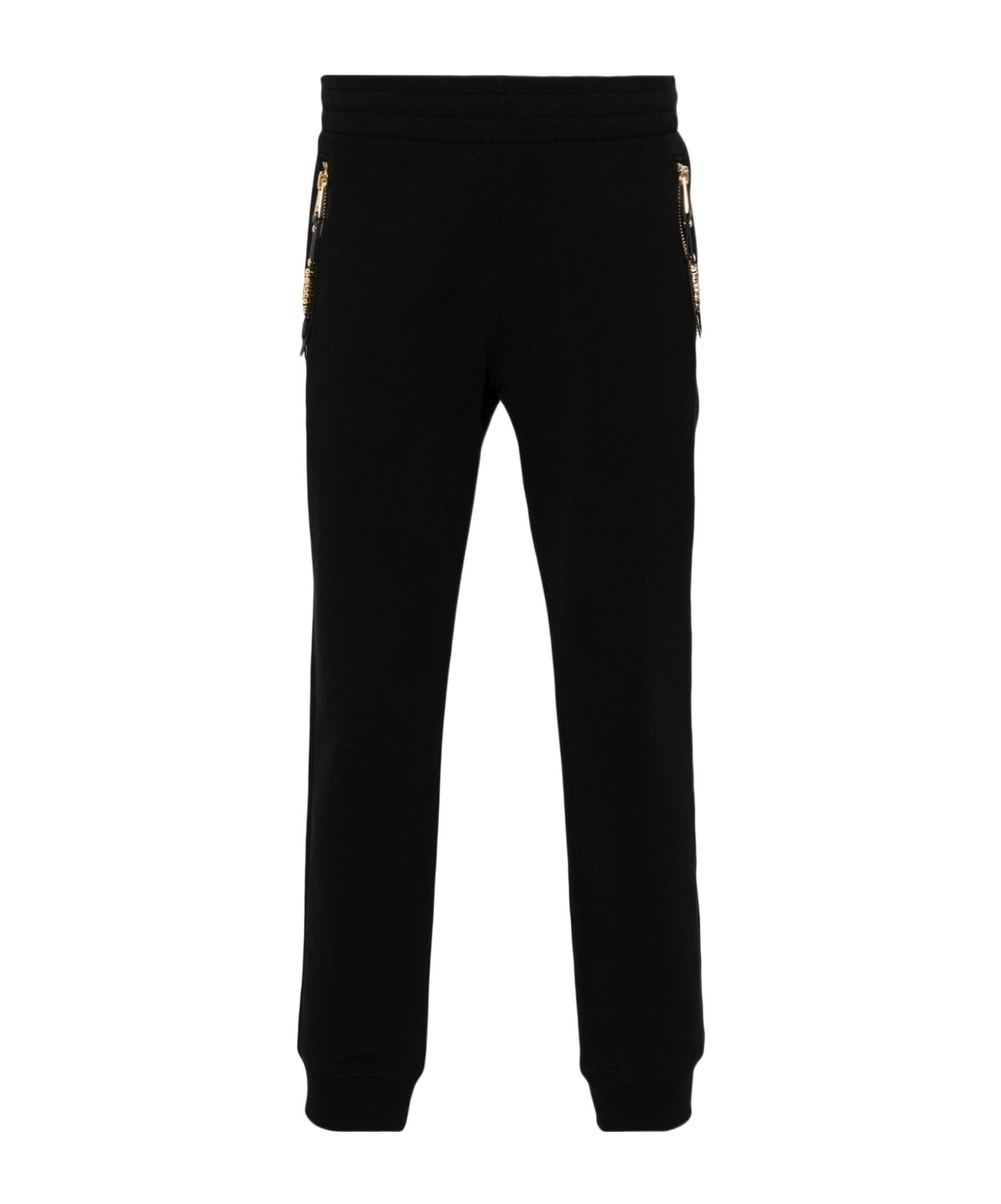 Moschino Logo-lettering Cotton Track Pants In Black