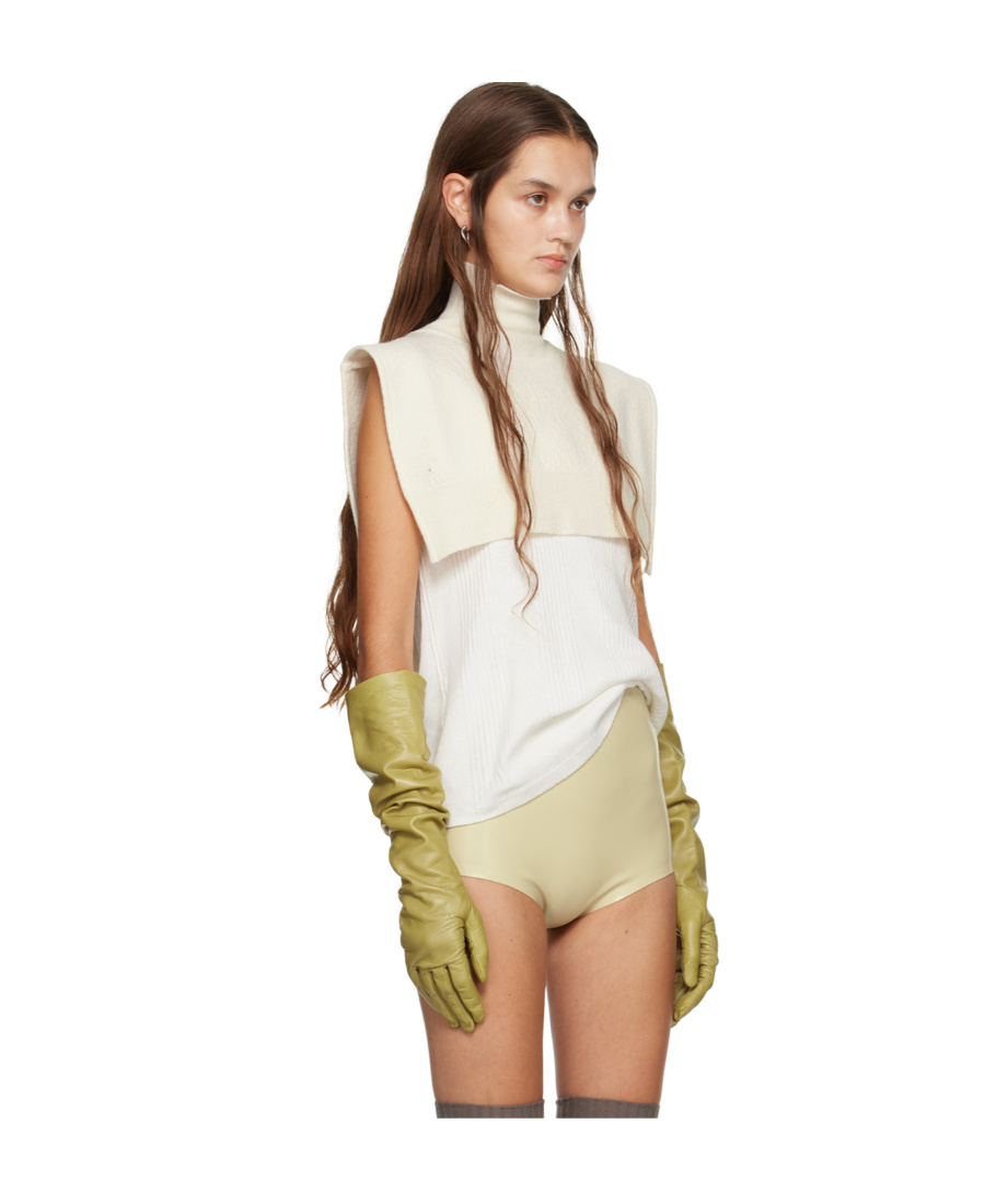 Shop Mm6 Maison Margiela High-necked Sweater In Nude
