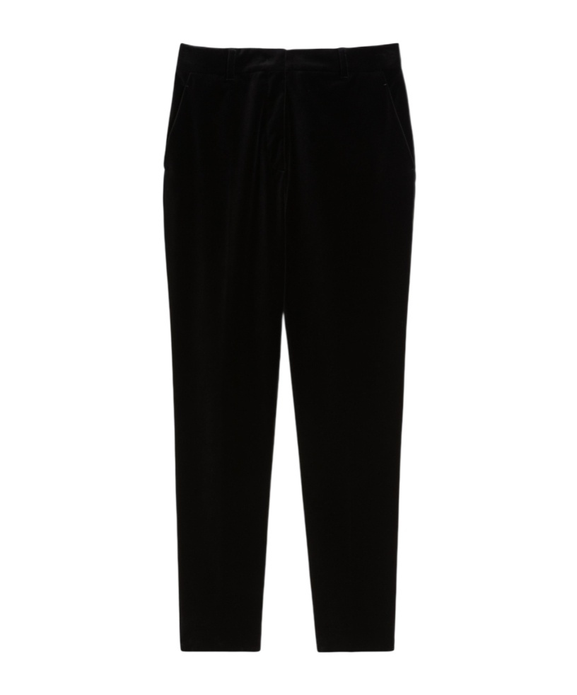 Max Mara Velvet Track Pants In Black
