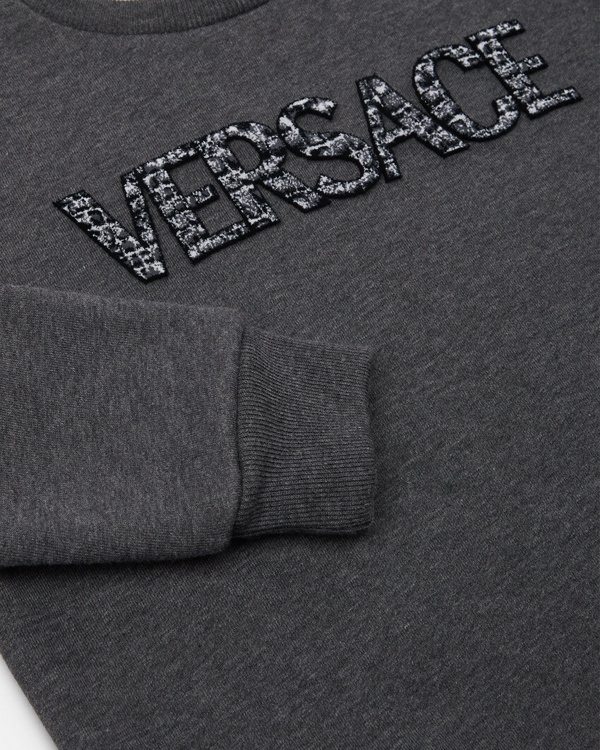 Versace Logo-applique Sweatshirt In Black