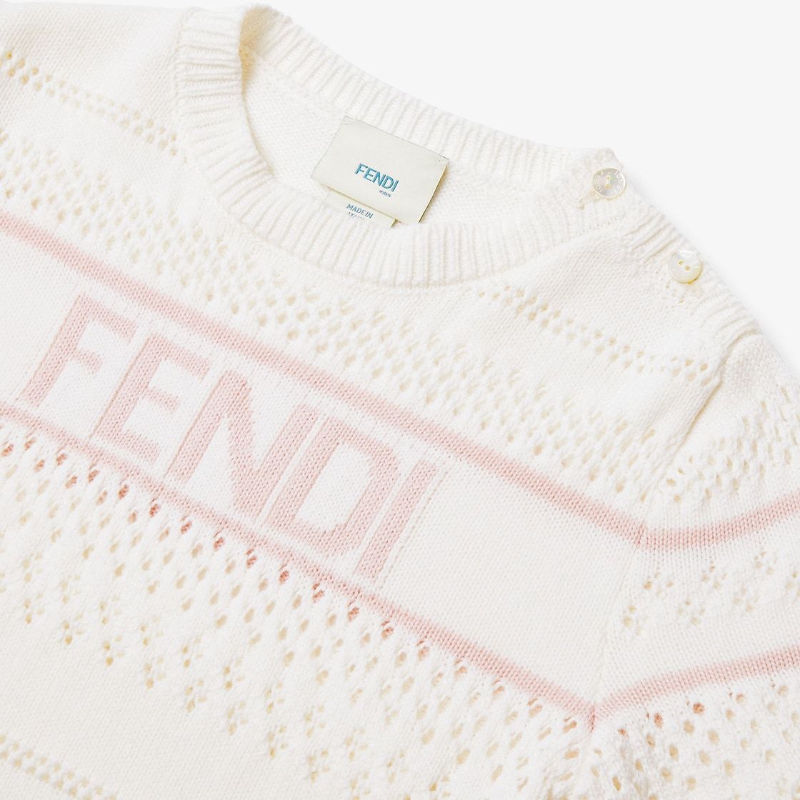 Fendi Knitted Hollow Pullover In White