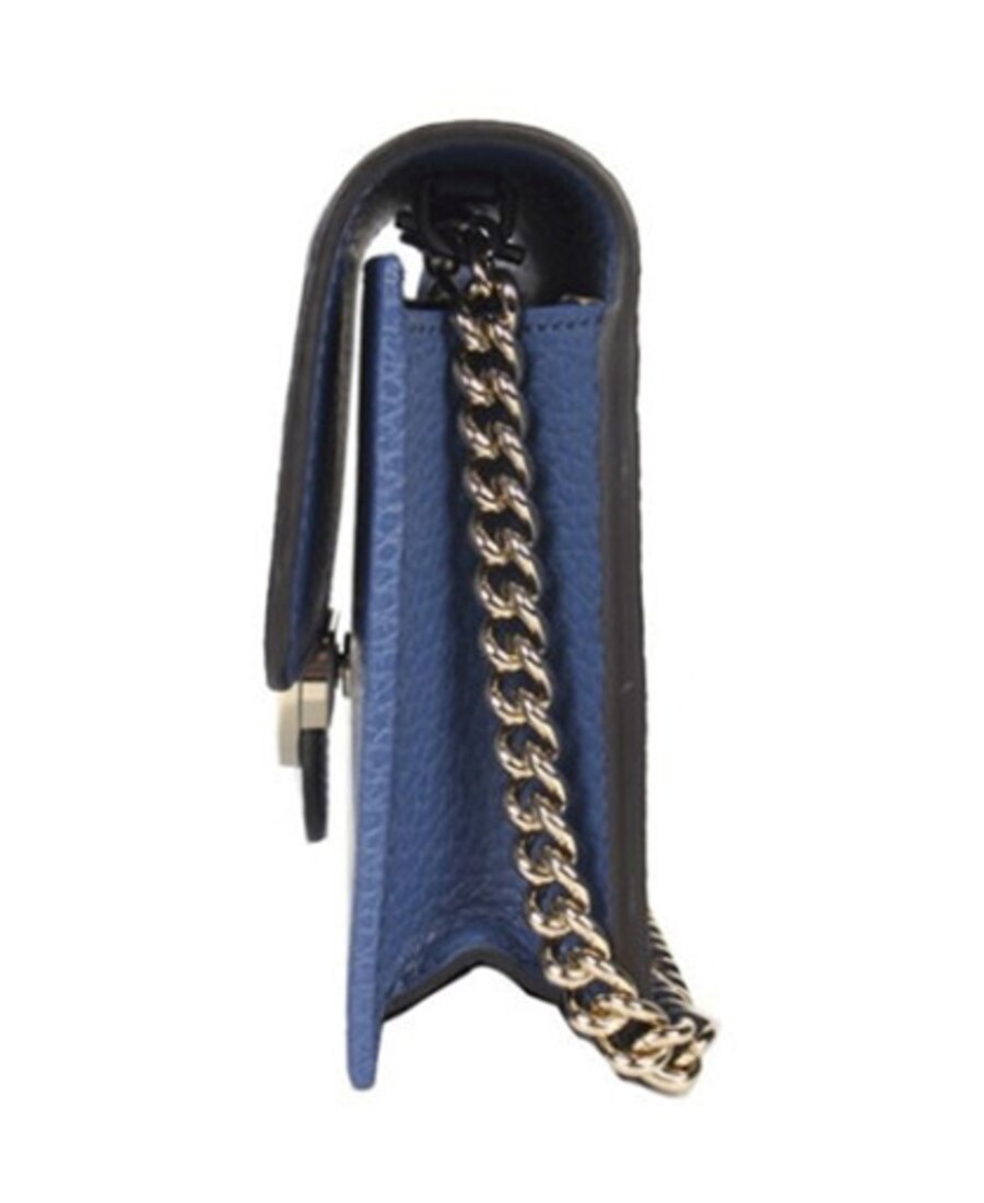 Gucci Litchi Pattern Chain Shoulder Bag In Blue