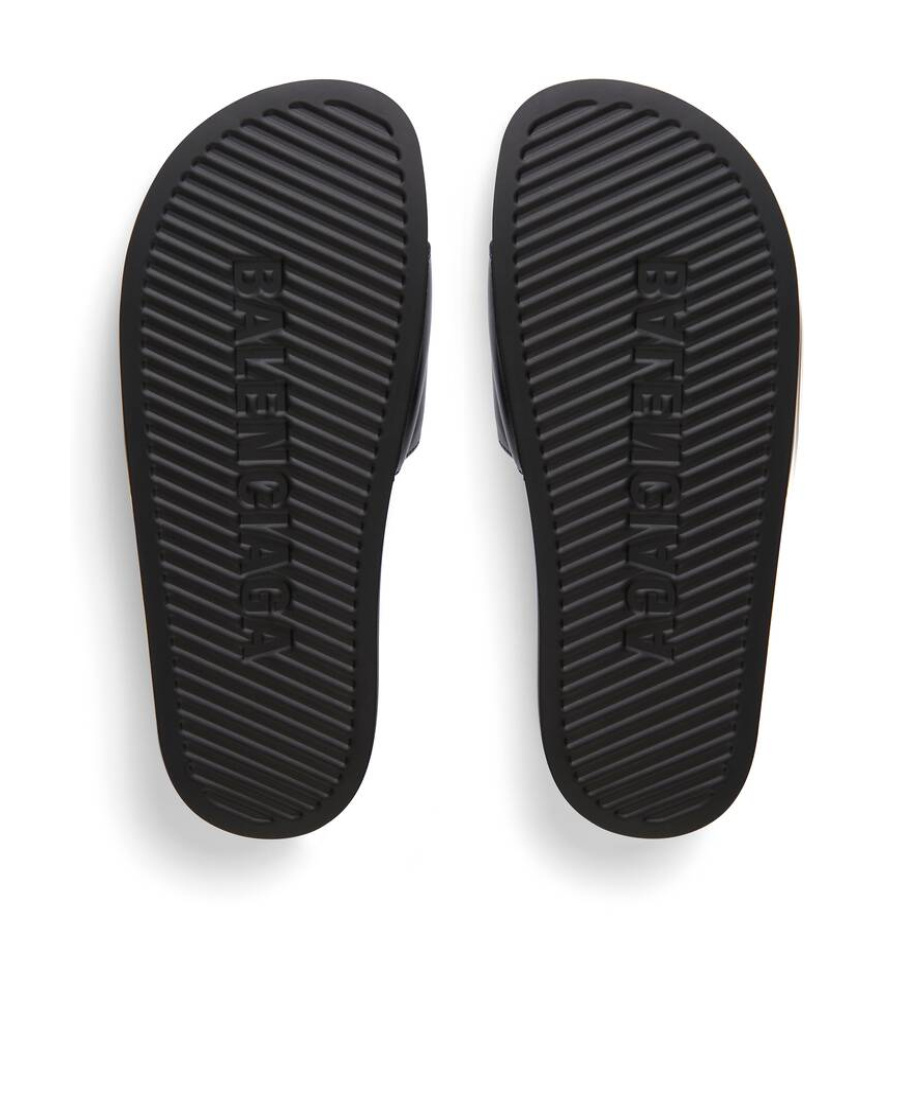 BALENCIAGA SANDALI POOL SLIDE CON STRASS DA DONNA IN NERO