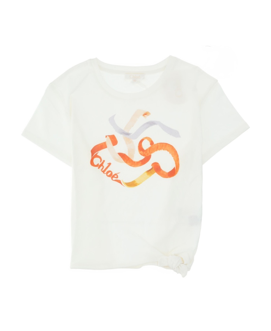 Chloé T-shirt With Round Neck And Short Sleeves In White