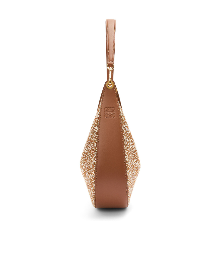 Loewe Luna Curved Shoulder Bag In Brown
