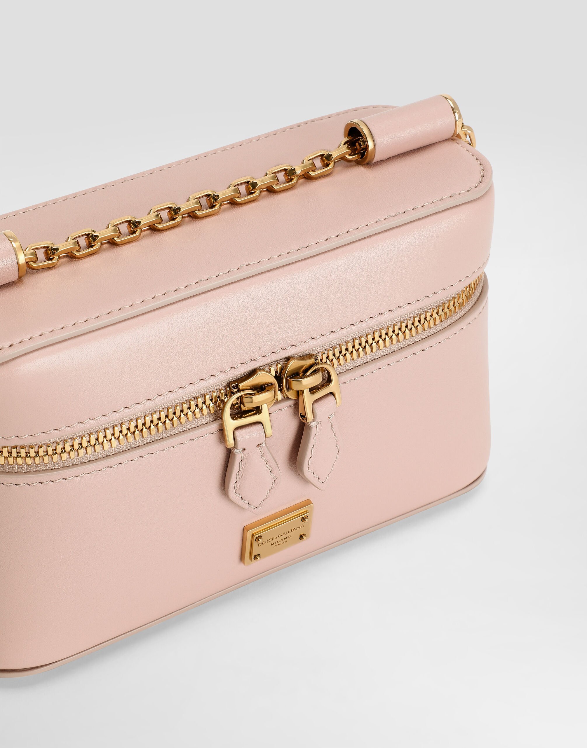 Dolce & Gabbana Schultertasche Sicily Small Aus Leder In Nude
