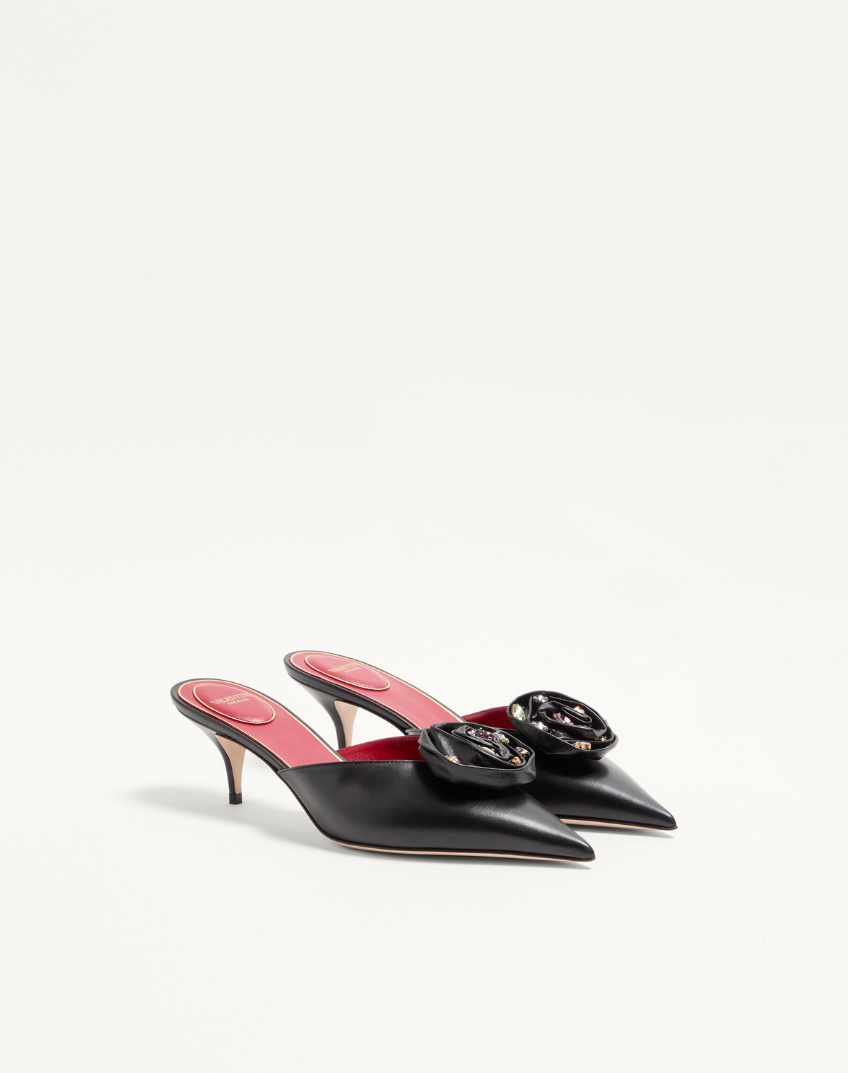 Valentino Vlogo 55 Leather Mule In Black
