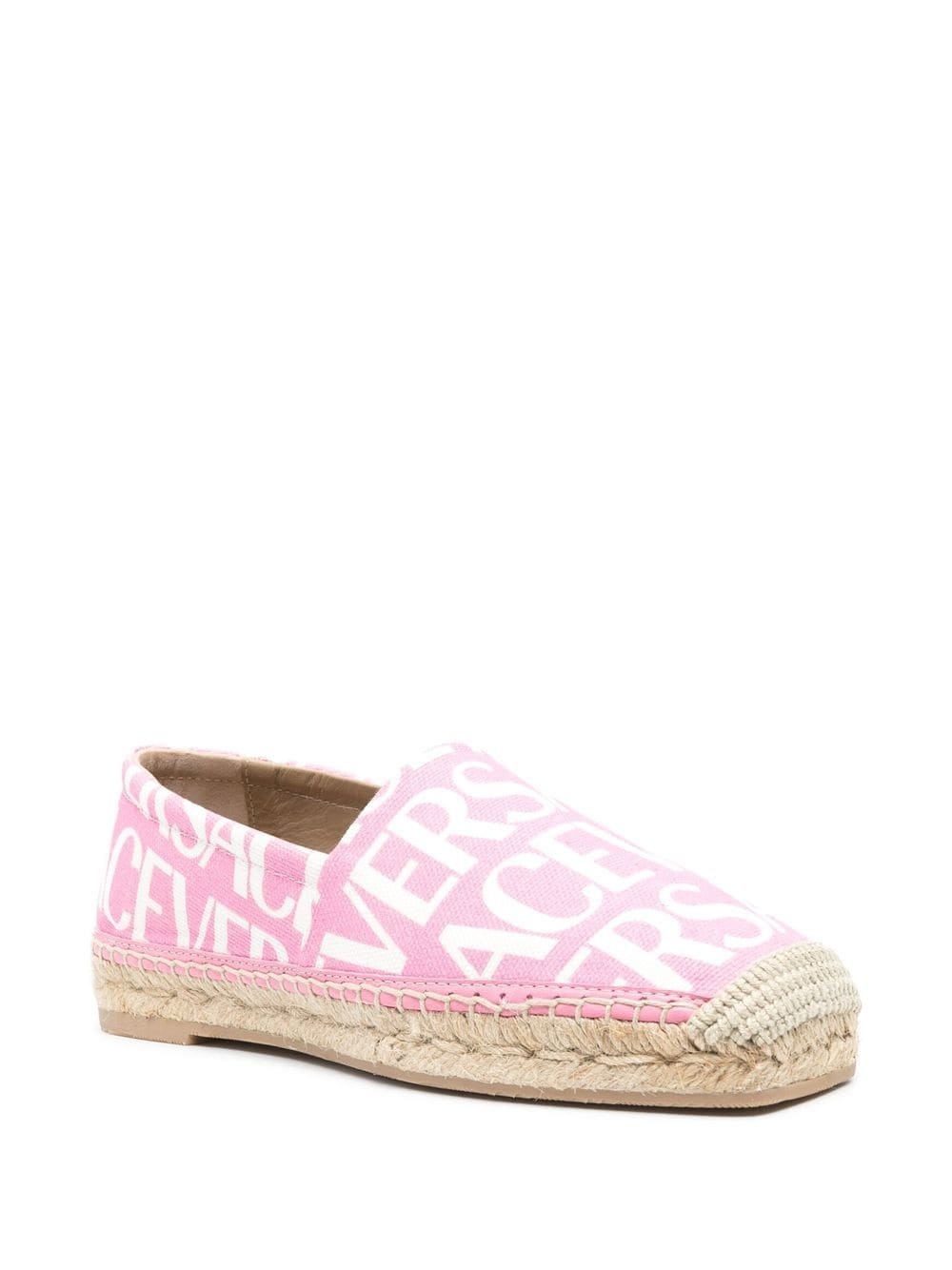 Versace All-over Jacquard Canvas Espadrilles In Pink