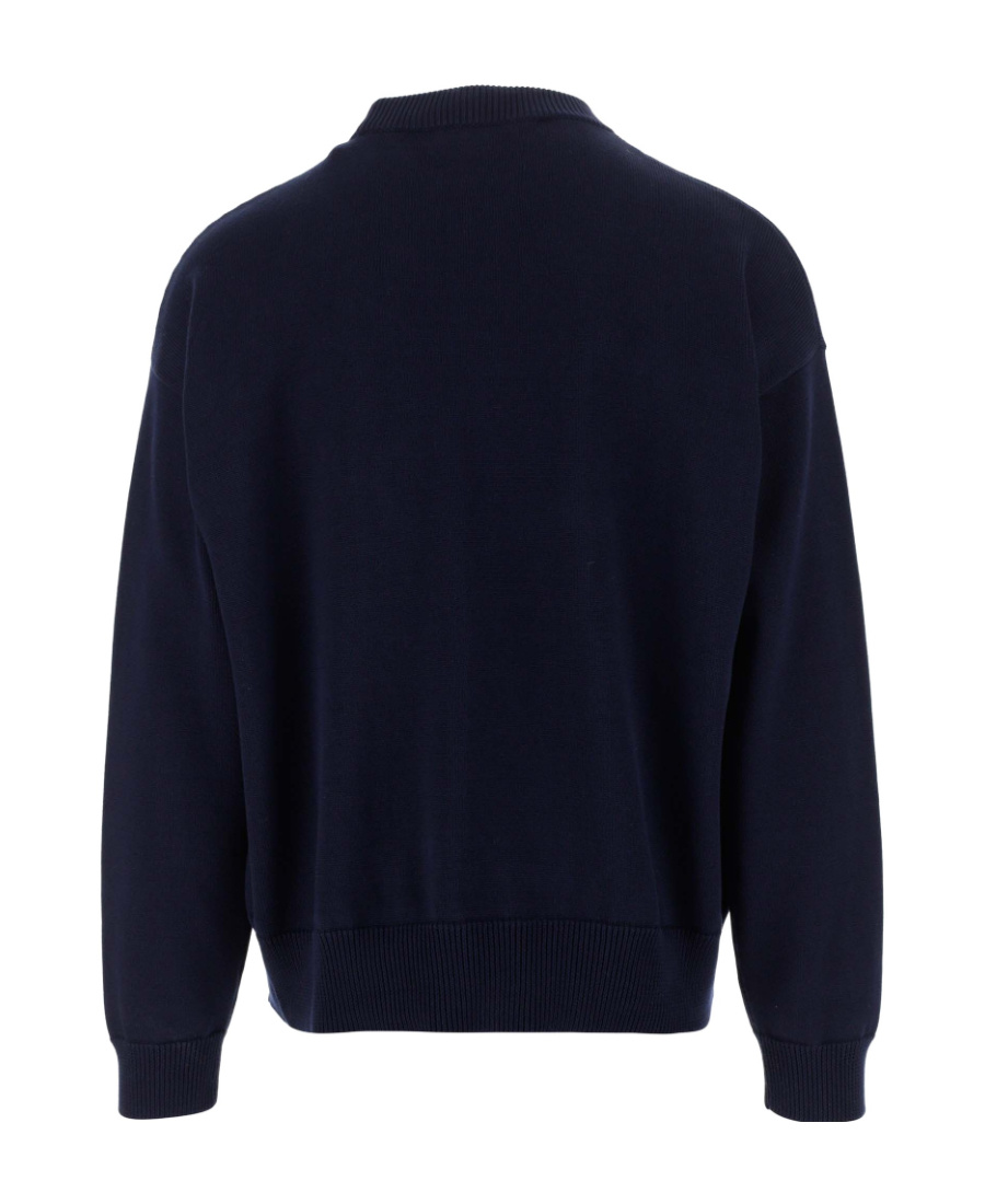 Palm Angels Embroidered Palm Sweater Black White In Black