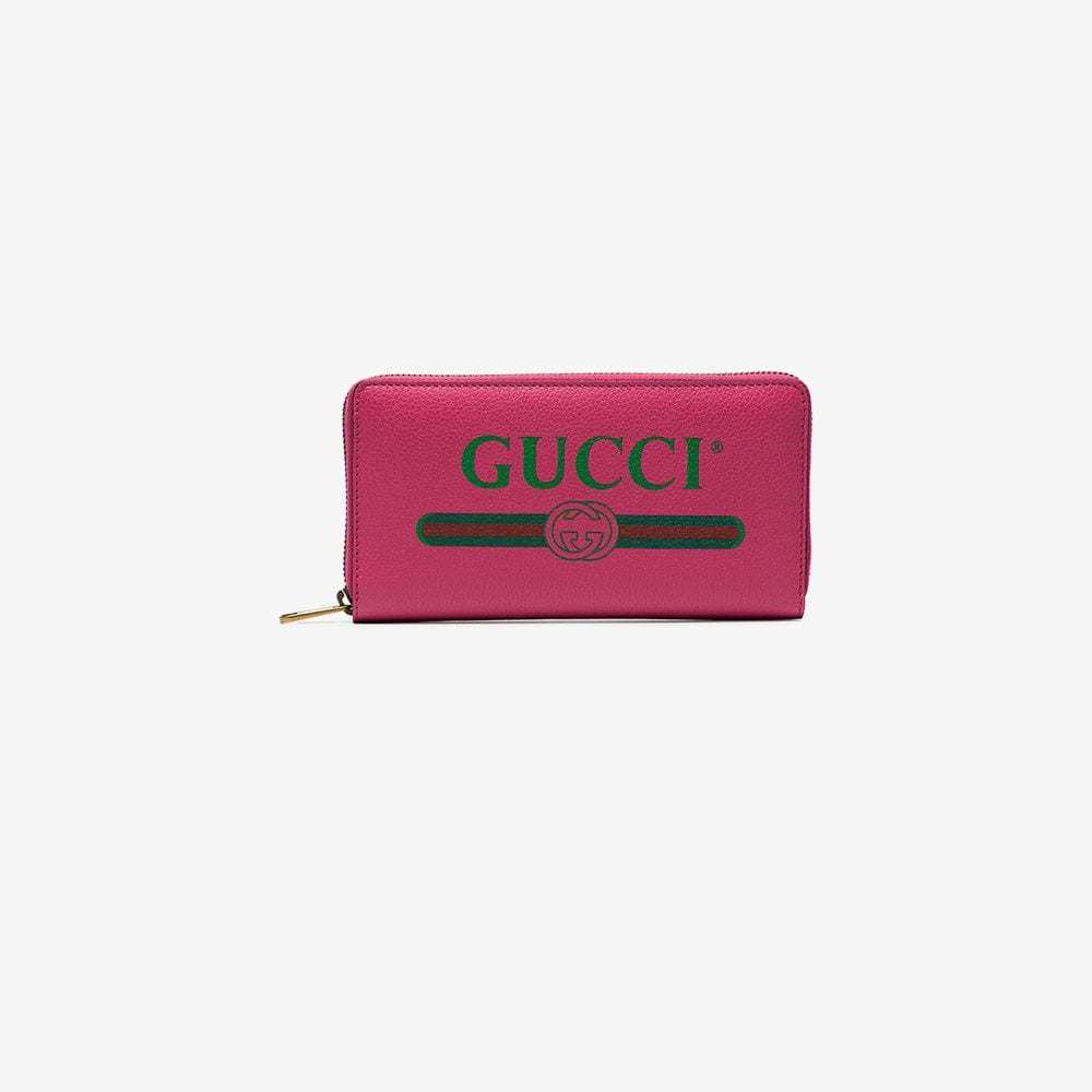 Gucci Logo Printed Zipper Wallet In Pink