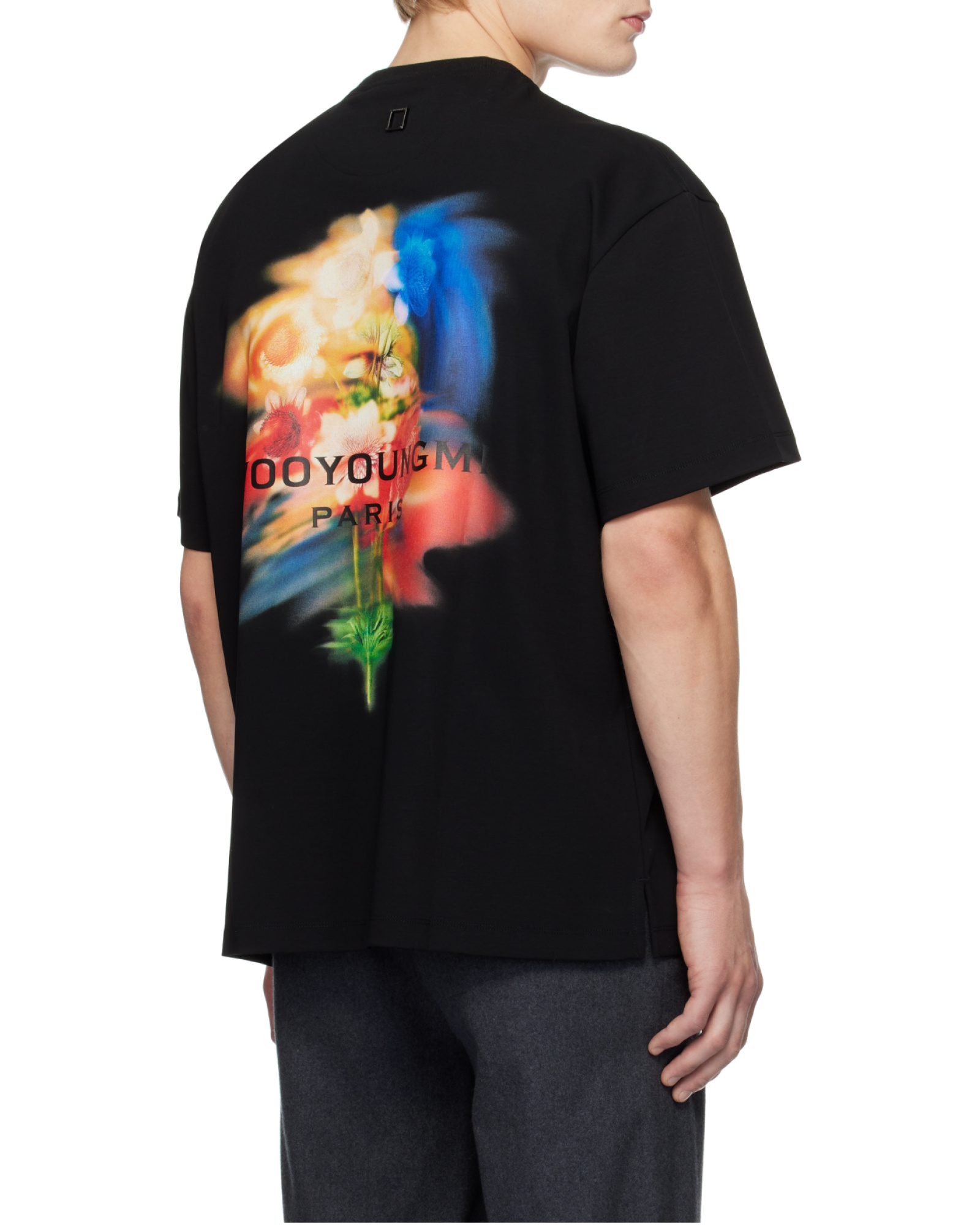 Wooyoungmi Black T-shirt With Maxi Print On The Back In Black