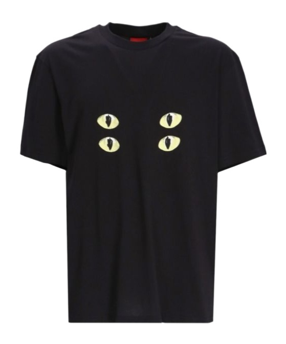 Hugo Boss Graphic-print Cotton T-shirt In Black