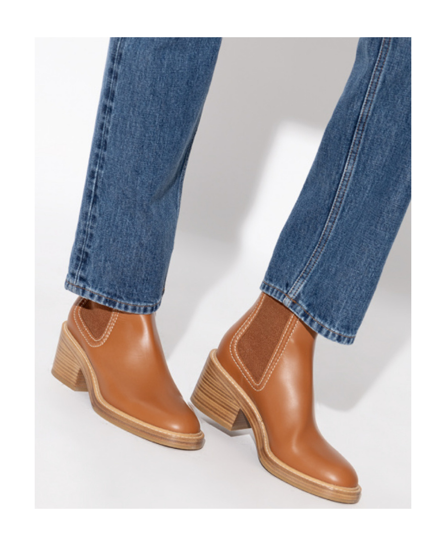 Chloé High Heel Ankle Boots In Brown