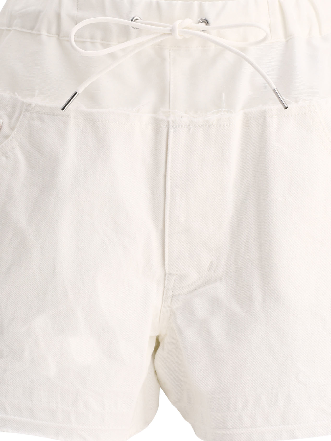 Sacai Waist Drawstring Shorts In White