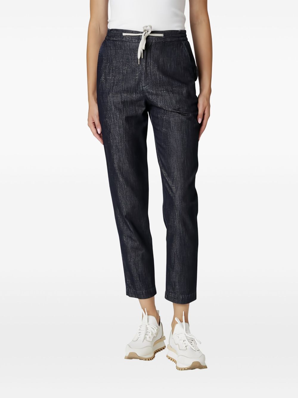 Eleventy Drawstring Waist Casual Pants In Blue