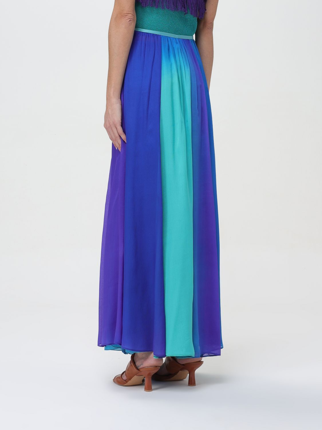 Shop Forte Forte Colourblock Maxi Skirt In Blue