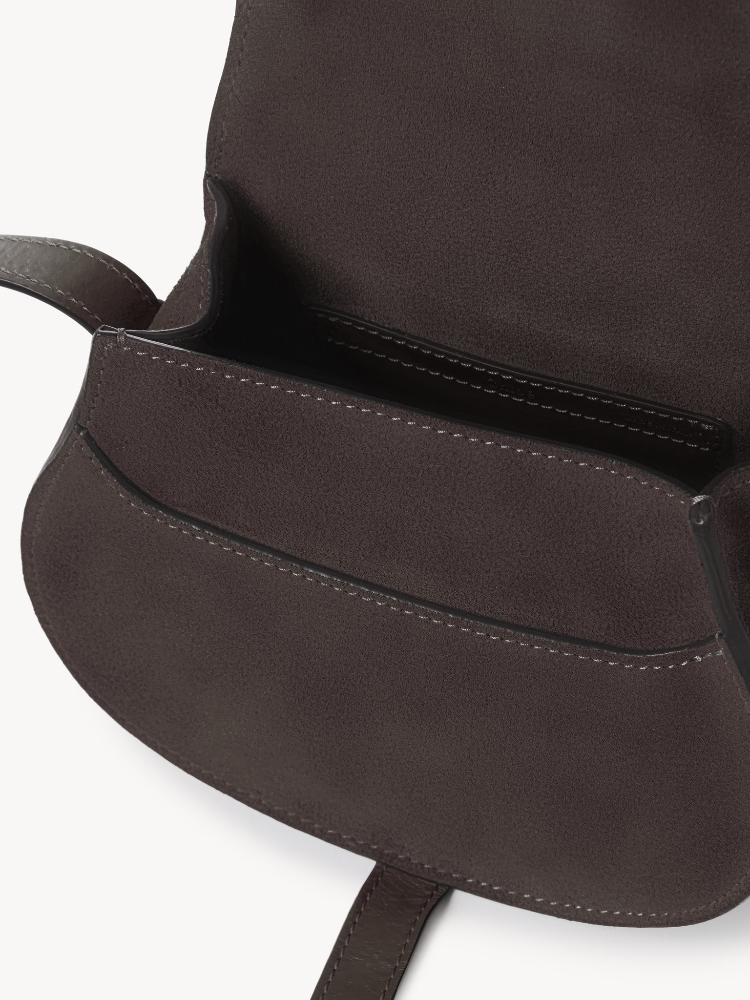 Chloé Small Marcie Saddle Bag In Suede Leather In Black