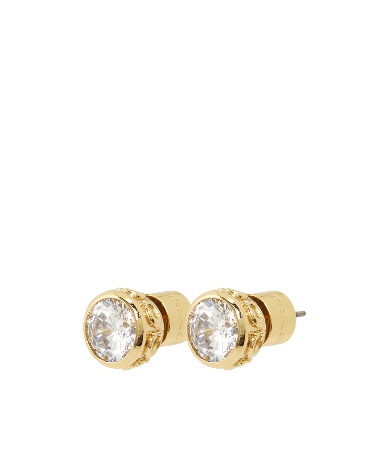 Coach Round Earrings In Yellow