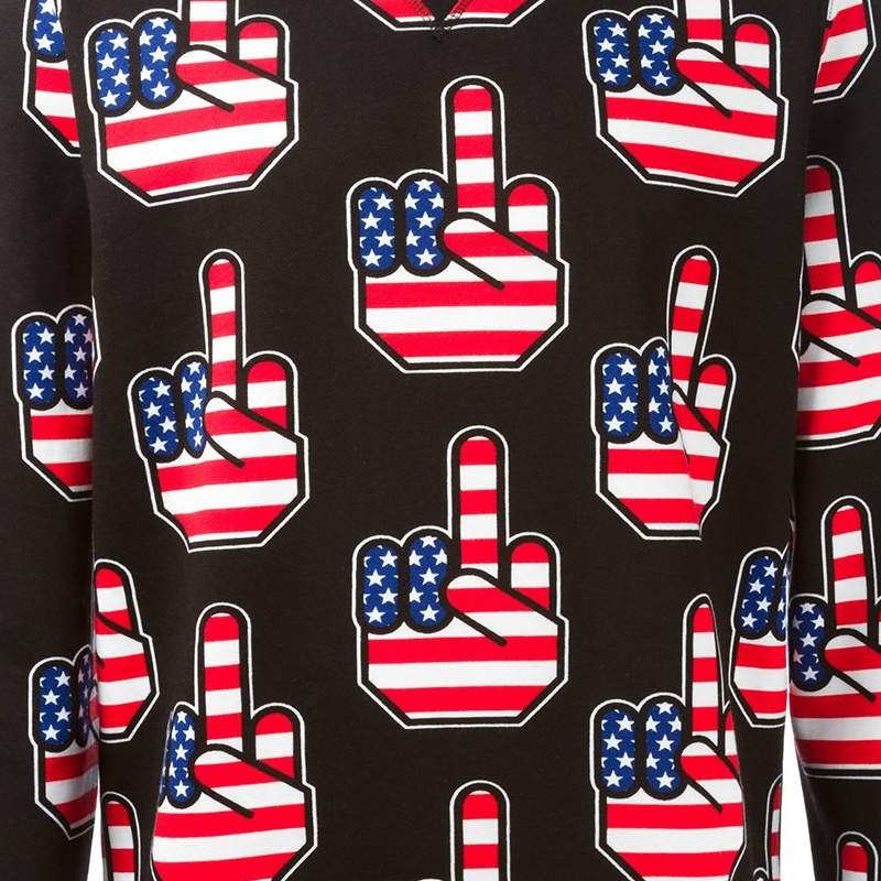 Moschino Printed Long-sleeved Sweater In Black