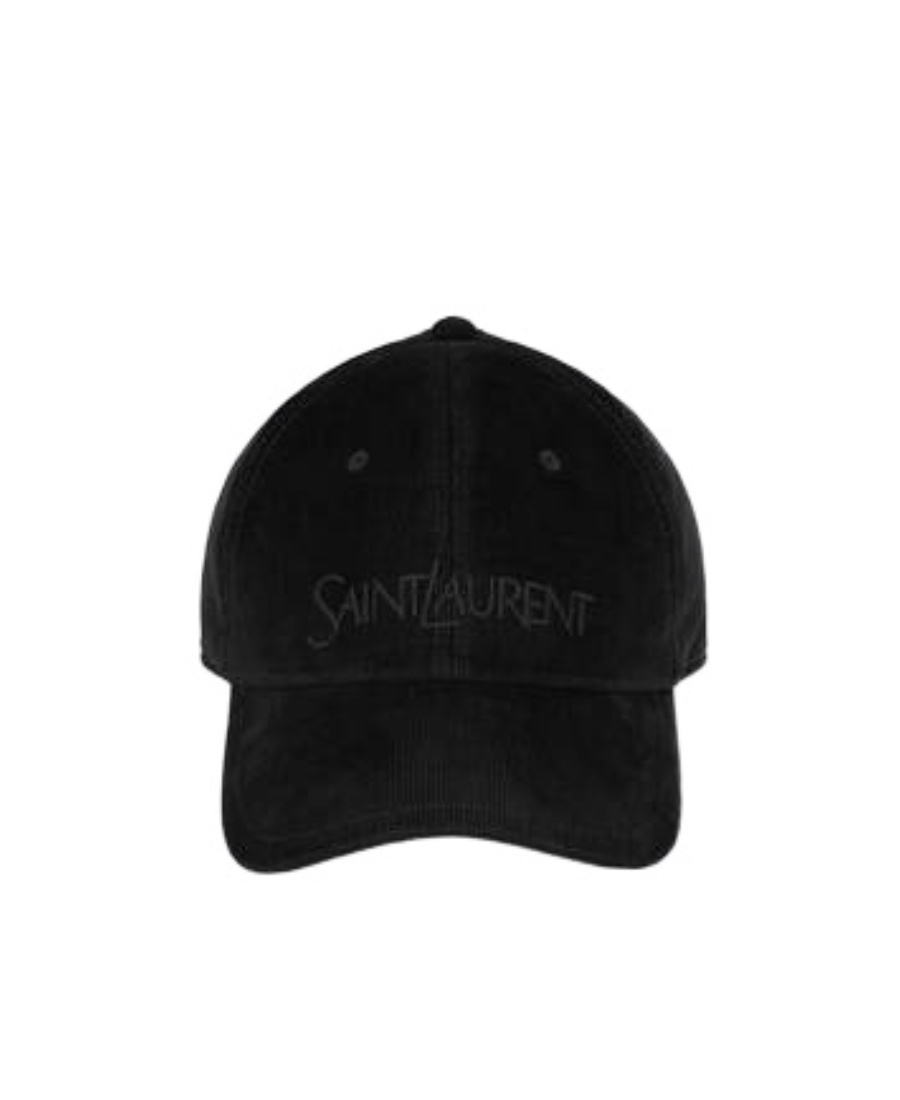 Saint Laurent Branded Baseball Cap Adjustable Strap In Black