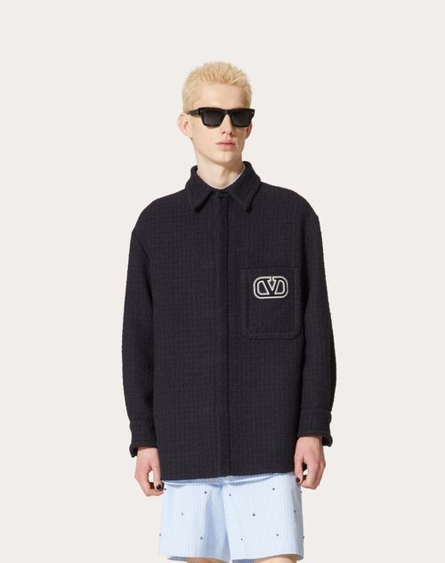Valentino Vlogo Signature Shirt Jacket In Black