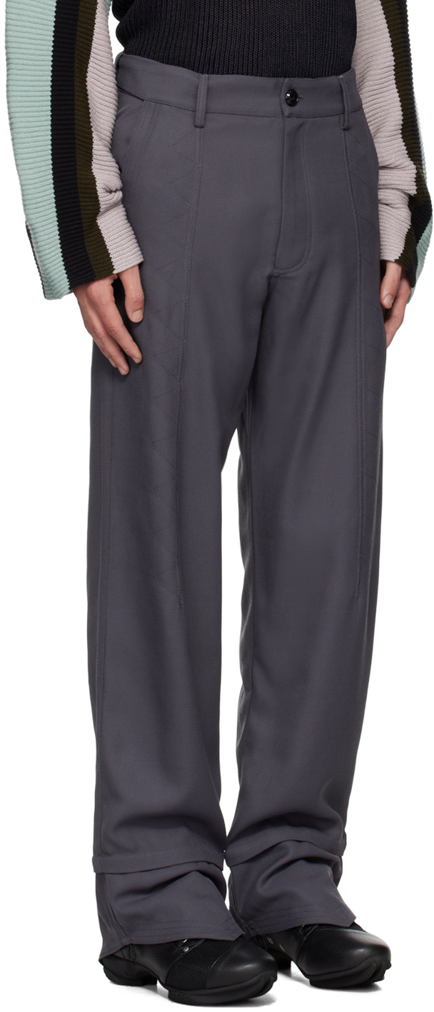 Kiko Kostadinov Gray Jacklight Trousers In Black