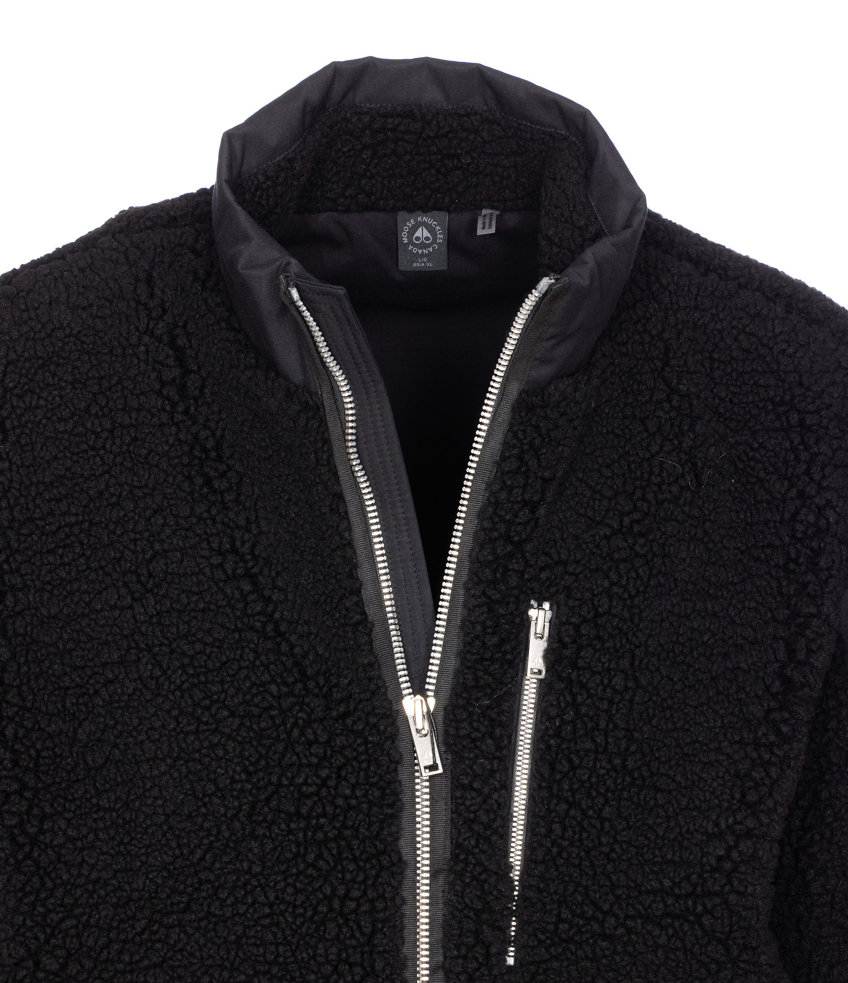 Moose Knuckles High Neck Down Jacket Pockets In Black