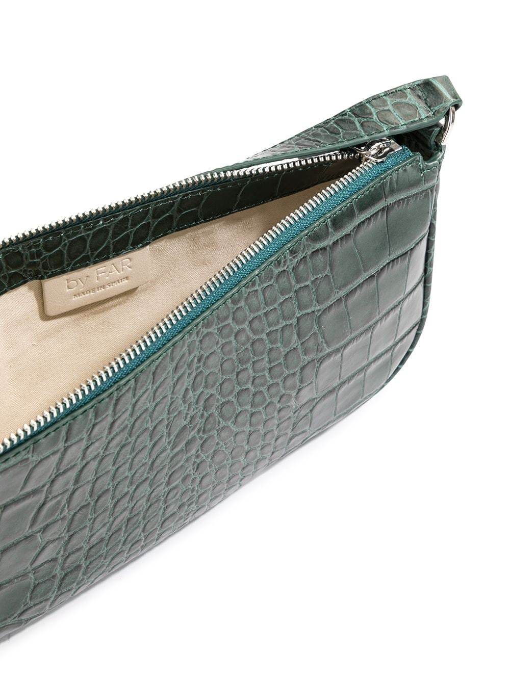 By Far Crocodile-effect Shoulder Bag In White