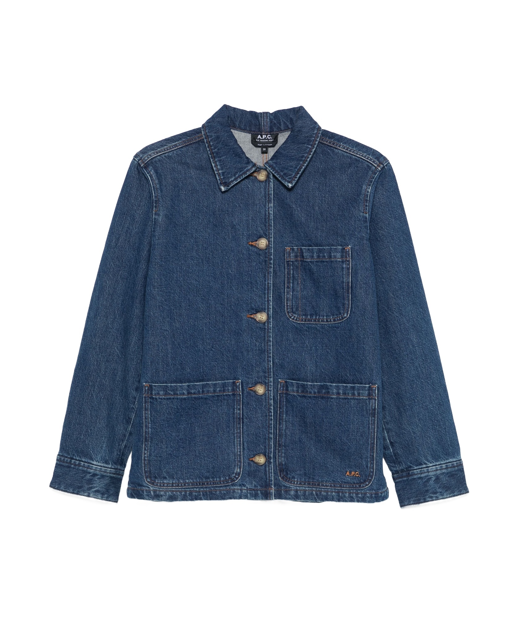 Shop Apc Silvana Denim Jacket In Blue