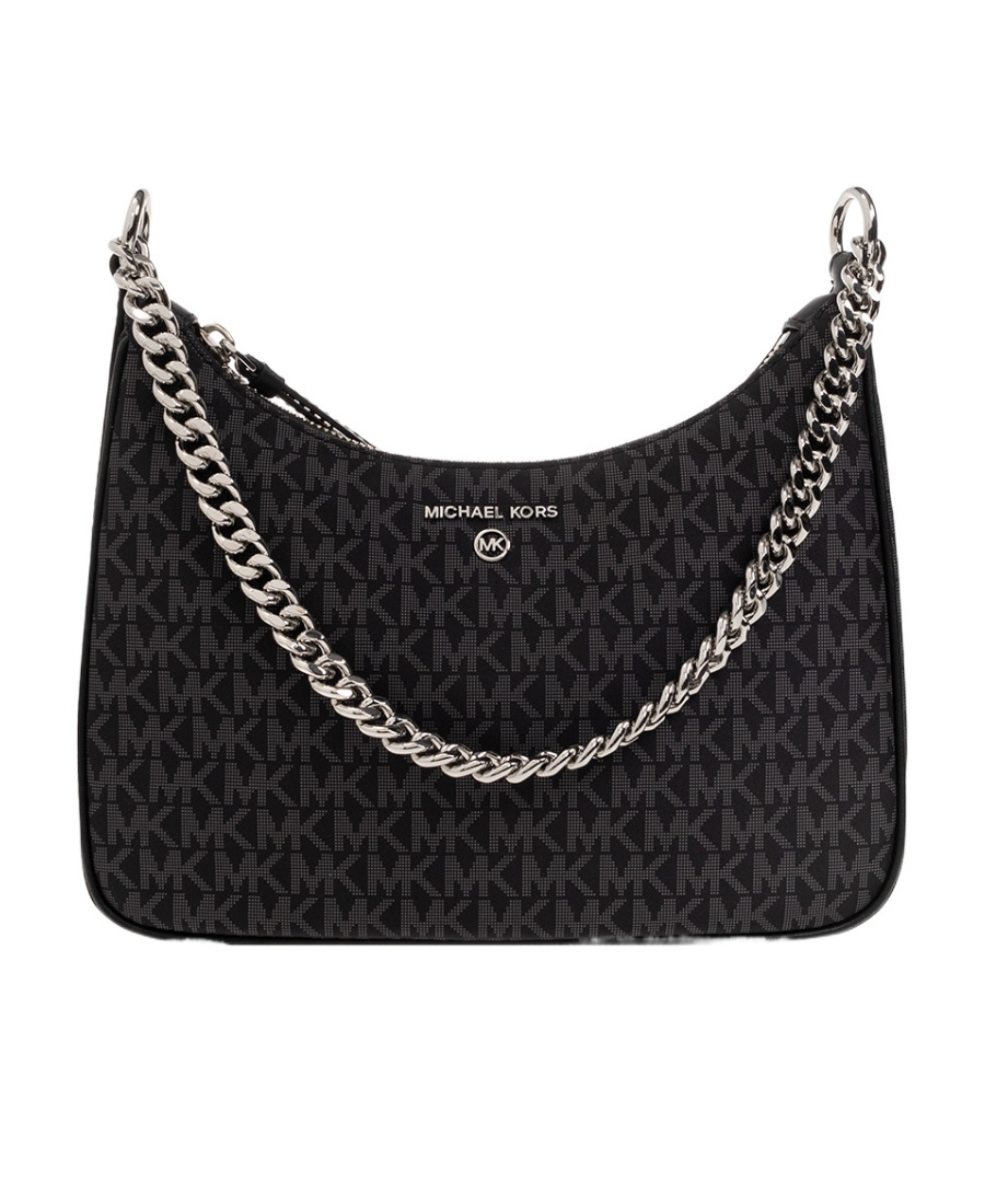 Michael Michael Kors Monogram-print Dual-handle Bag In Black