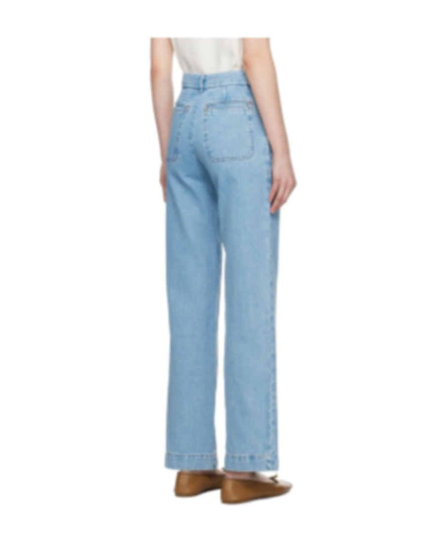 Apc High Waist Four Pocket Jeans In Blue
