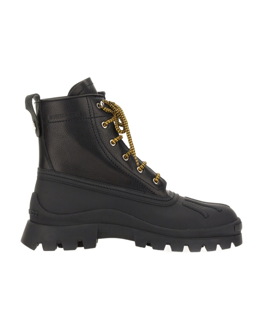 Dsquared2 Lace-up Leather Ankle Boots In Black