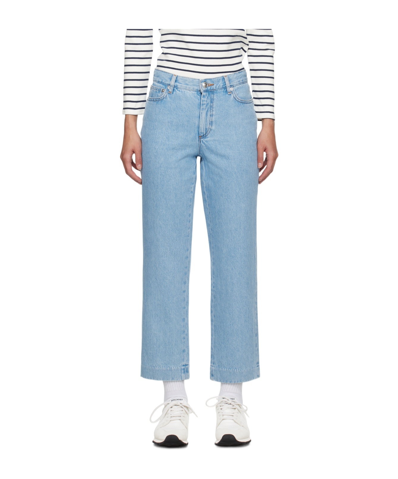 Apc New Sailor Sewing Details Denim Trousers In Blue