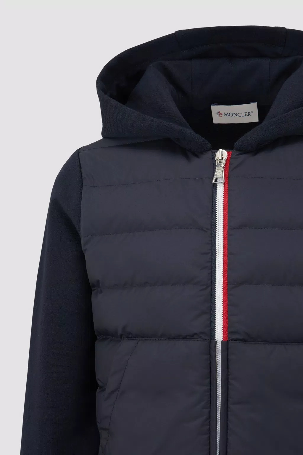 Moncler Panelled Padded Jacket In Blue