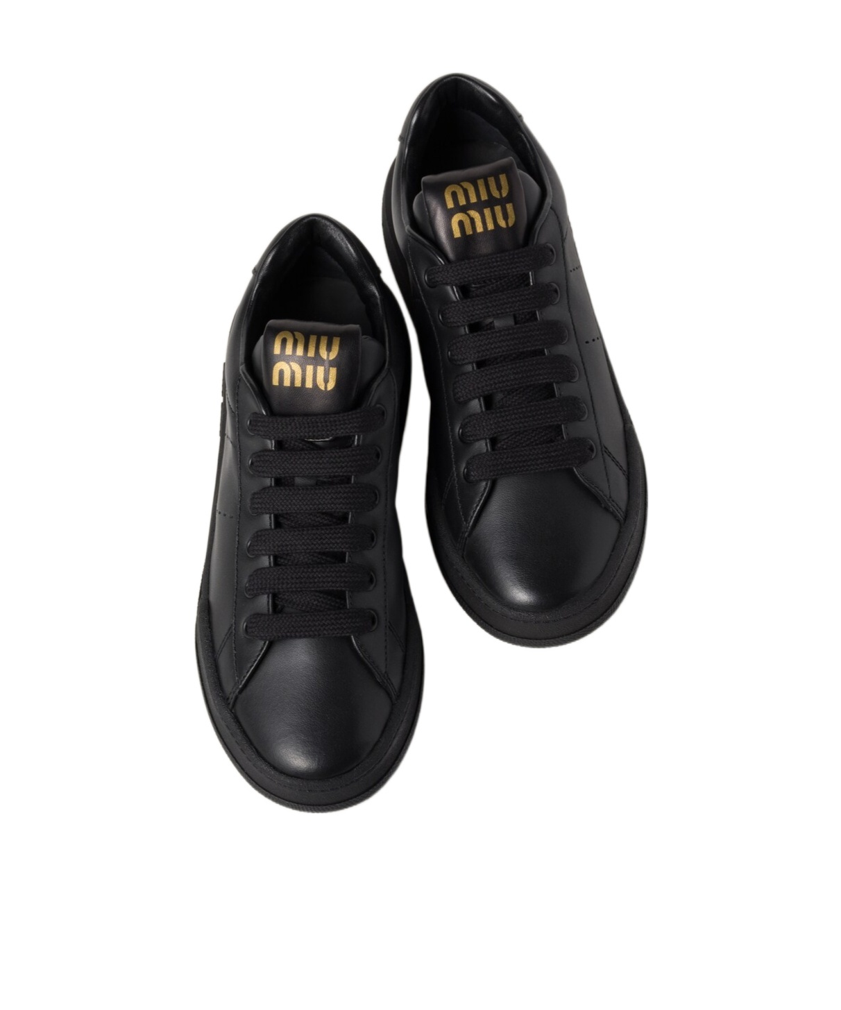 Miu Miu Lace-up Low-cut Casual Shoes In Black