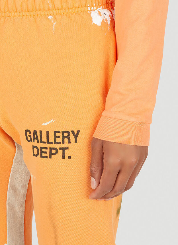Gallery Dept. Flared Paint-splatter Track Pants In Orange