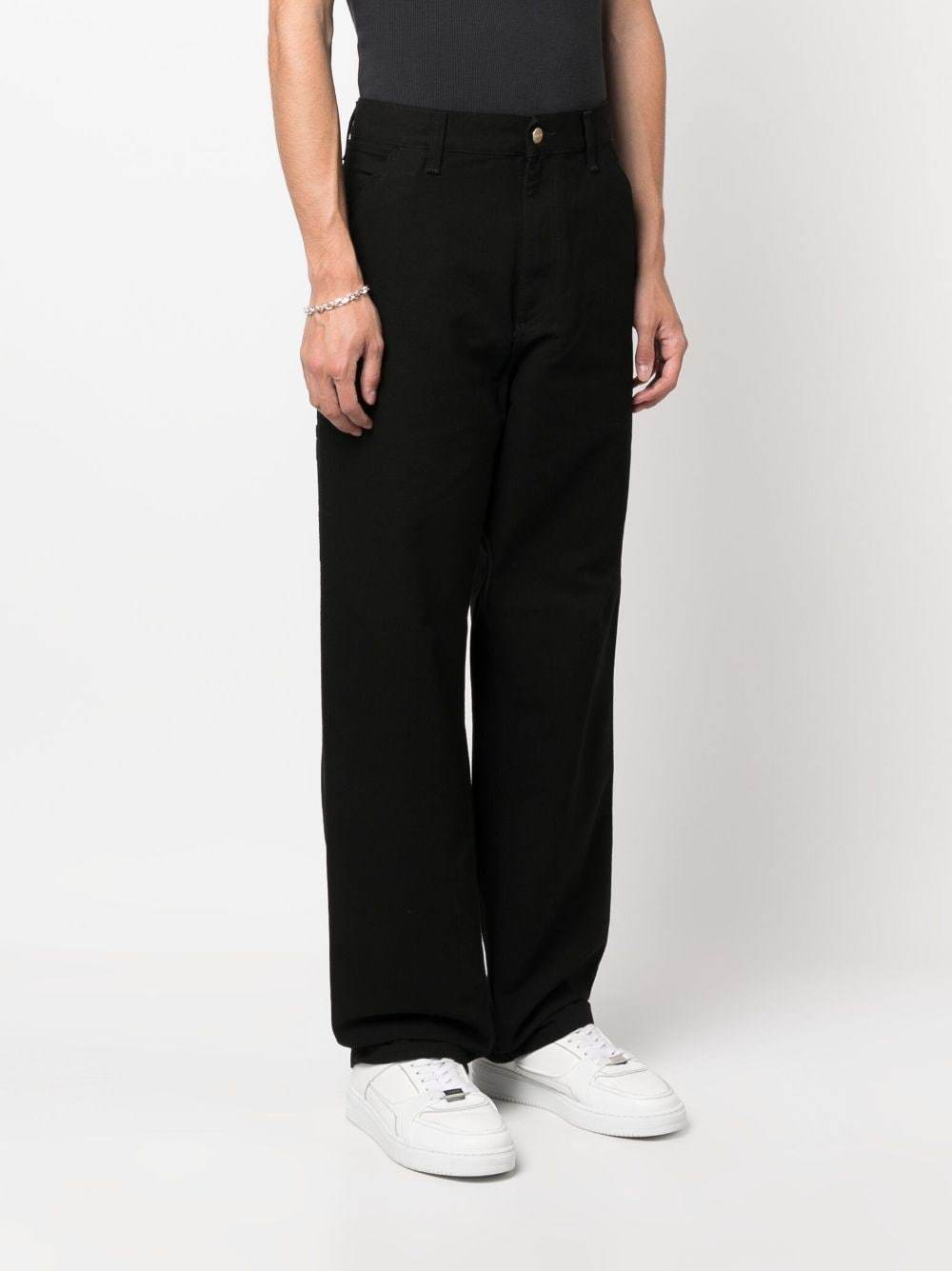 Carhartt Single Knee Straight-leg Trousers In Black