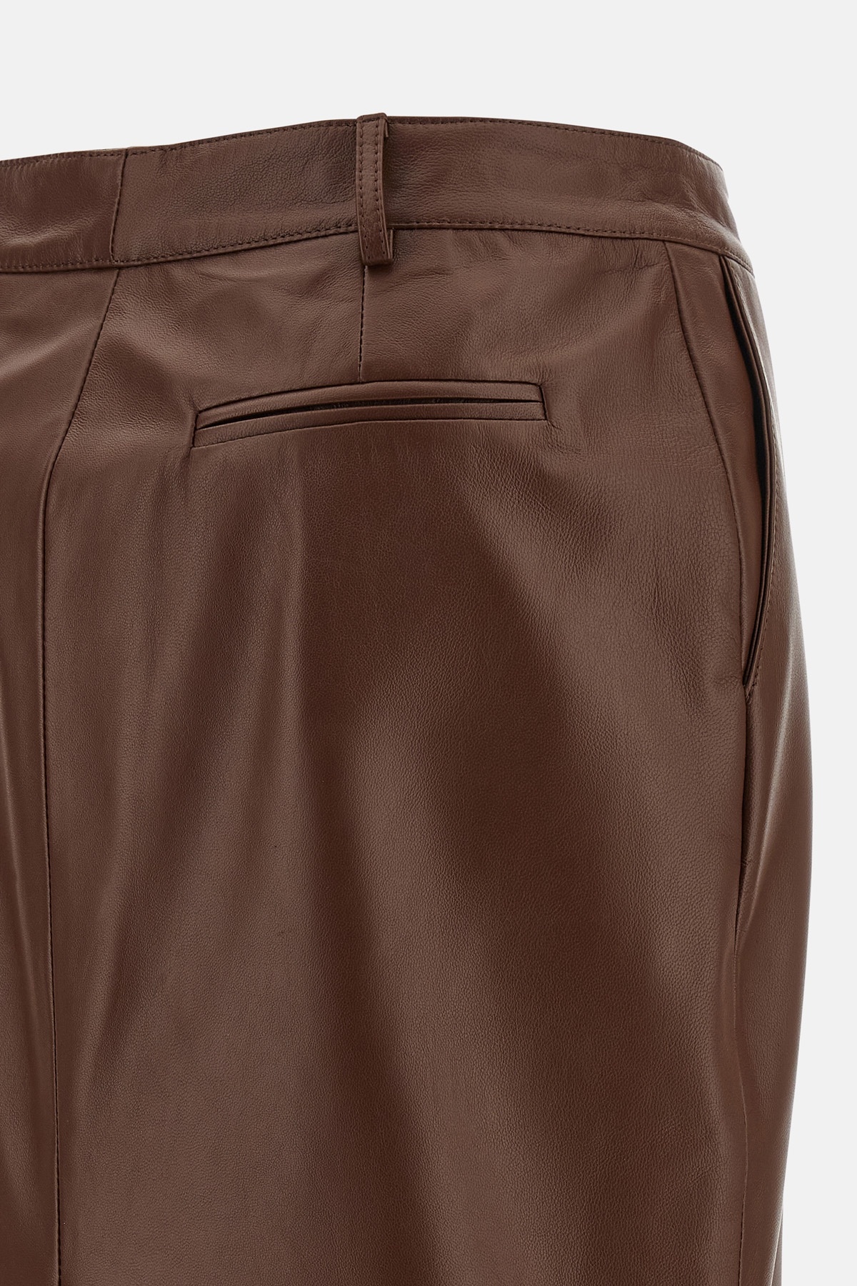 Giuseppe Di Morabito Stylish Leather Skirt Featuring Back Slit In Brown