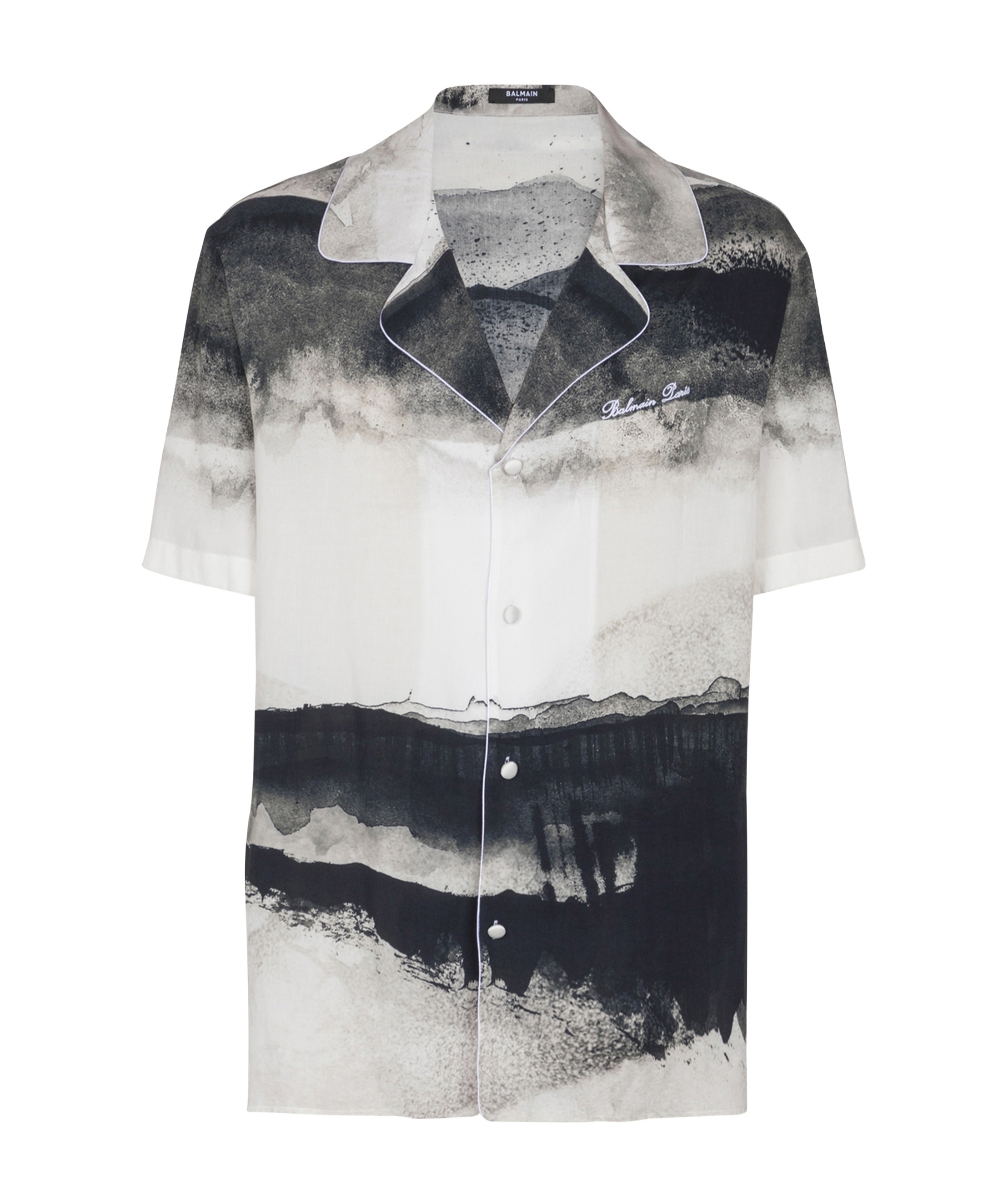 Balmain Moon Print Buttoned Shirt In White