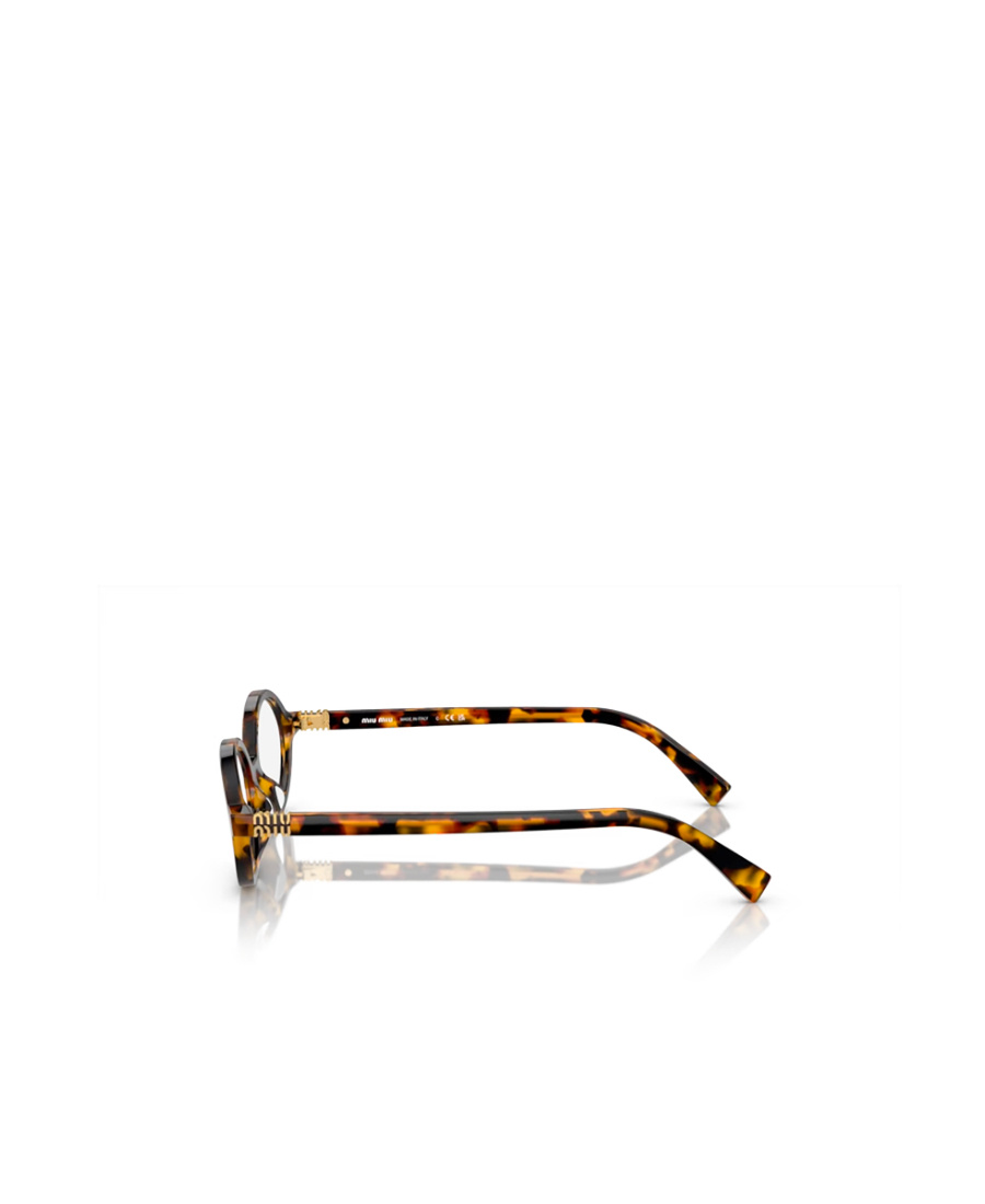 Miu Miu Tortoiseshell-effect Oval Glasses In White