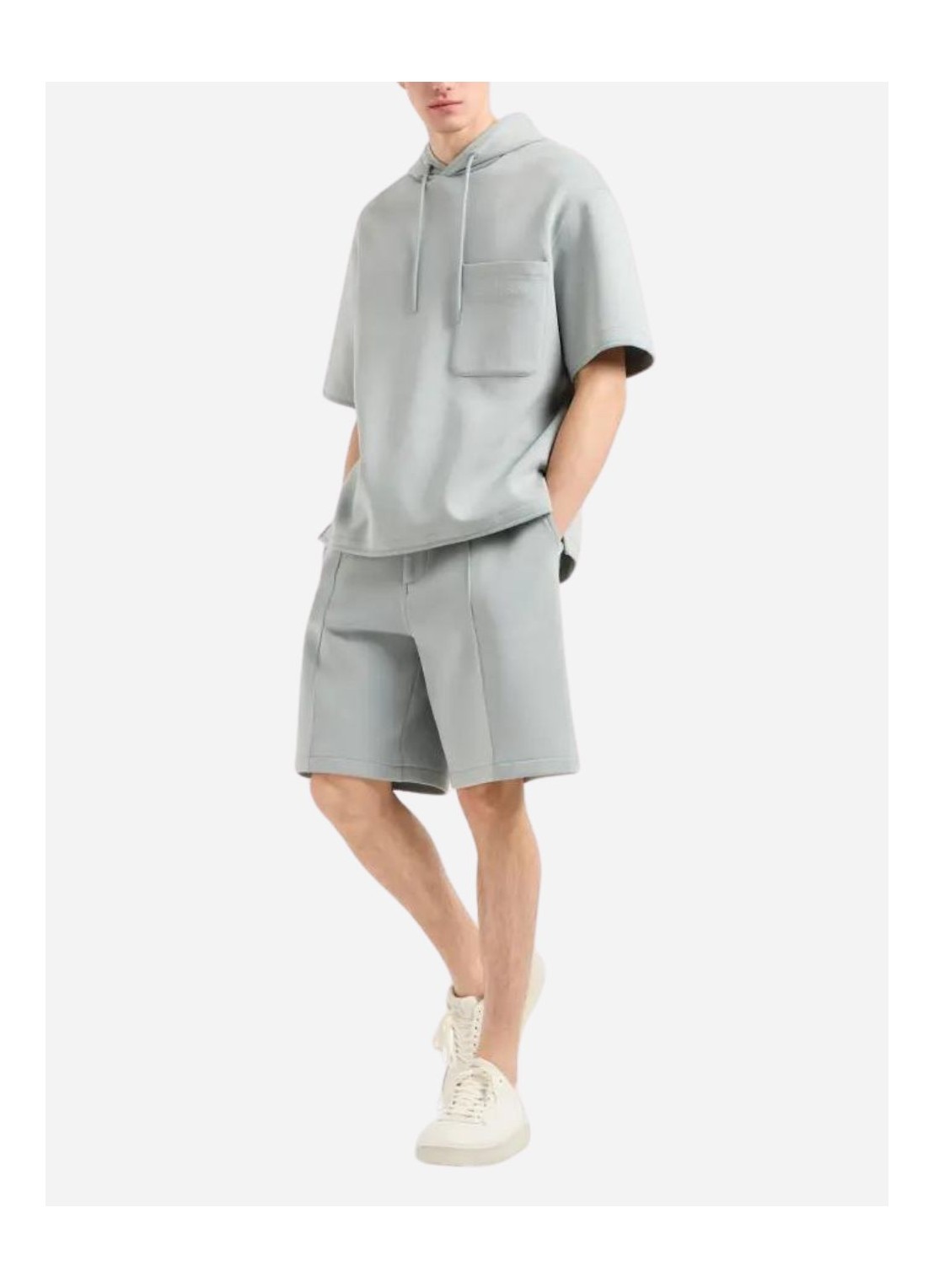 Emporio Armani Logo Shorts In Gray