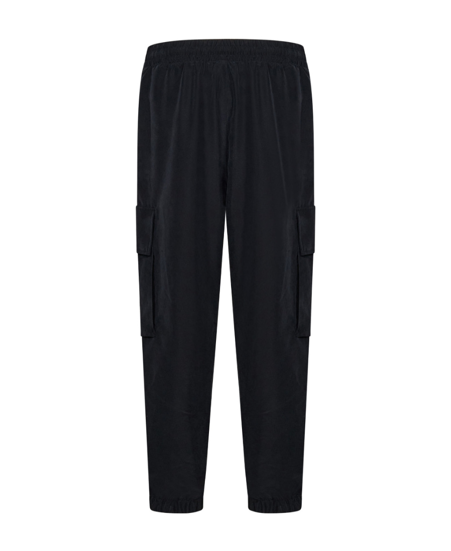 Balmain Embossed-logo Modal-blend Cargo Pants In Black